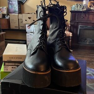 UNIF Black Combat Boots